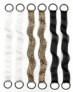 BONNET QUEEN Hair Wrap Band for Braiding, 6PCS Sheer Hair Ribbons Set, Lightweight Organza Mesh Hair Ties for Braids, Ponytails & DIY Hairstyles, Black White Leopard Hair Accessories for Women Girls