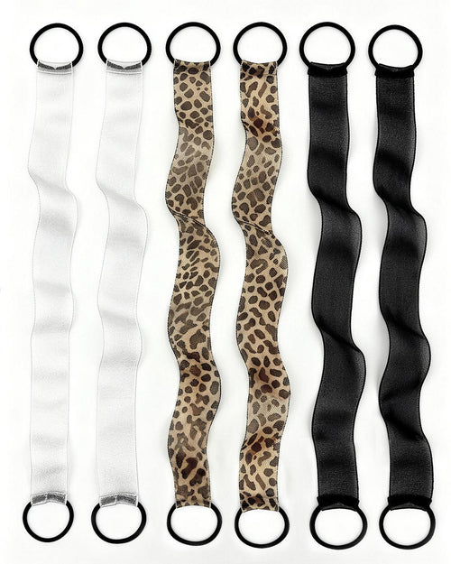 BONNET QUEEN Hair Wrap Band for Braiding, 6PCS Sheer Hair Ribbons Set, Lightweight Organza Mesh Hair Ties for Braids, Ponytails & DIY Hairstyles, Black White Leopard Hair Accessories for Women Girls