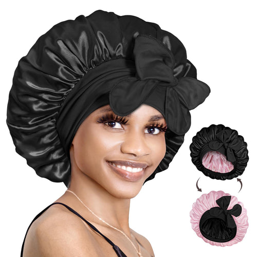 BONNET QUEEN Leopard Print Satin Bonnet - Double Layered Reversible Sleep Cap