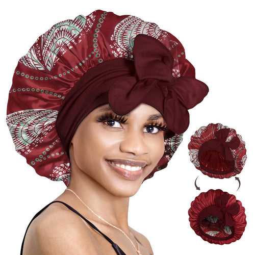 BONNET QUEEN Leopard Print Satin Bonnet - Double Layered Reversible Sleep Cap