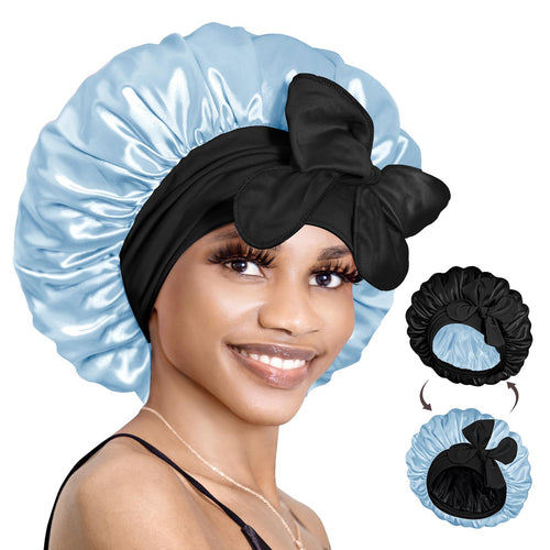 BONNET QUEEN Leopard Print Satin Bonnet - Double Layered Reversible Sleep Cap