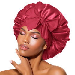 Satin Tie Bonnet Standard Burgundy