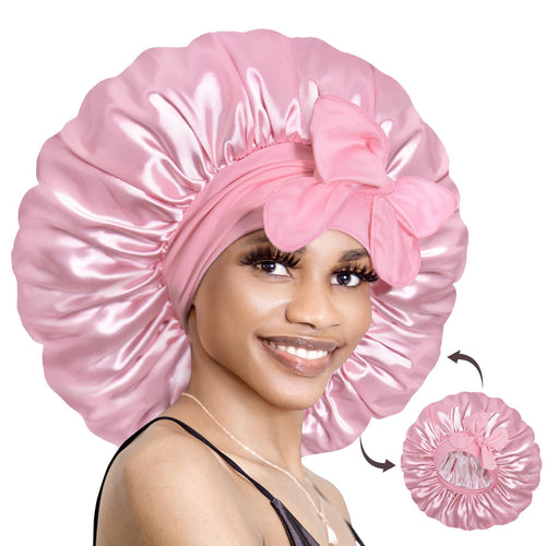 BONNET QUEEN Leopard Print Satin Bonnet - Double Layered Reversible Sleep Cap