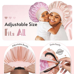 Adjustable Double - Layer Silky Satin Bonnet - BONNET QUEEN