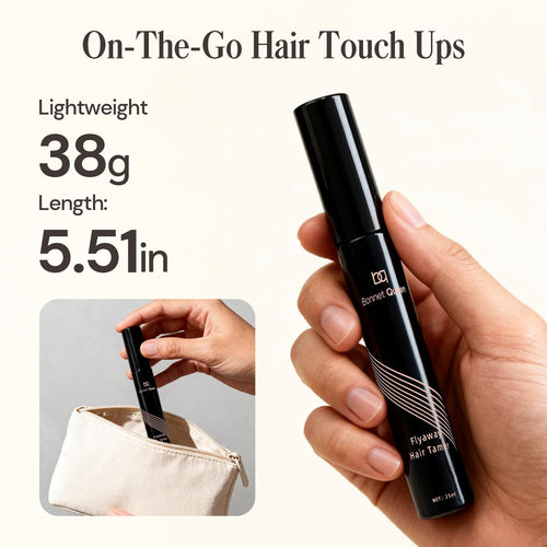 BONNET QUEEN Hair Finishing Stick for Flyaways & Baby Hairs, Non-Greasy Hair Mascara Wand, Slick Back Stick for Buns, Ponytails & Edges, Non-Sticky Flyaway Hair Tamer & Frizz Control Styling Gel, 25ml