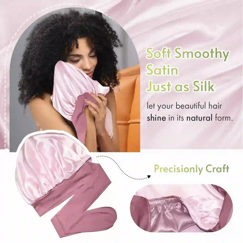 Double Layer Silk Satin Bonnet with Tie Standard
