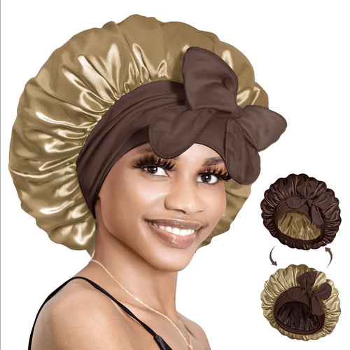 Double Layer Silk Satin Bonnet with Tie Standard - BONNET QUEEN