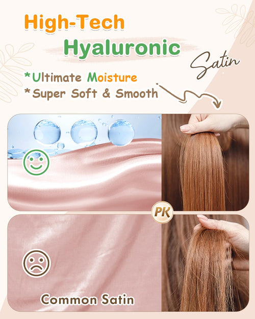 BONNET QUEEN Hyaluronic Acid Bonnet with Elastic Band & Scrunchie for Curly Hair Machine Washable Double Moisture Anti-Frizz Satin Nightcap Gift for Women Heatless Haircare Adjustable Reversible Design - Smooth curly hair gift ideas