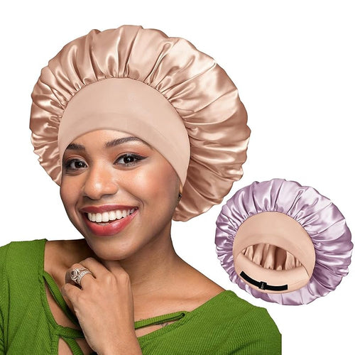 Silk Bonnet Double Layer Reversible Satin Bonnet Sleep Cap for Curly Hair - BONNET QUEEN