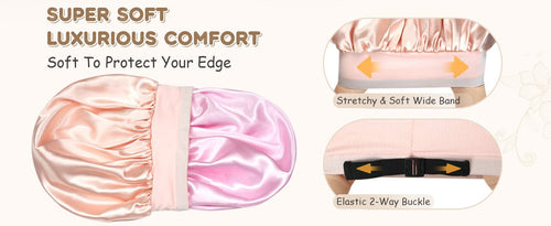 Silk Bonnet Double Layer Reversible Satin Bonnet Sleep Cap for Curly Hair - BONNET QUEEN