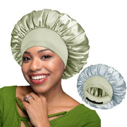 Silk Bonnet Double Layer Reversible Satin Bonnet Sleep Cap for Curly Hair - BONNET QUEEN