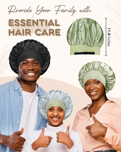 Silk Bonnet Double Layer Reversible Satin Bonnet Sleep Cap for Curly Hair - BONNET QUEEN
