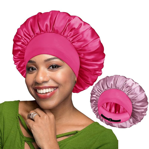 Silk Bonnet Double Layer Reversible Satin Bonnet Sleep Cap for Curly Hair - BONNET QUEEN