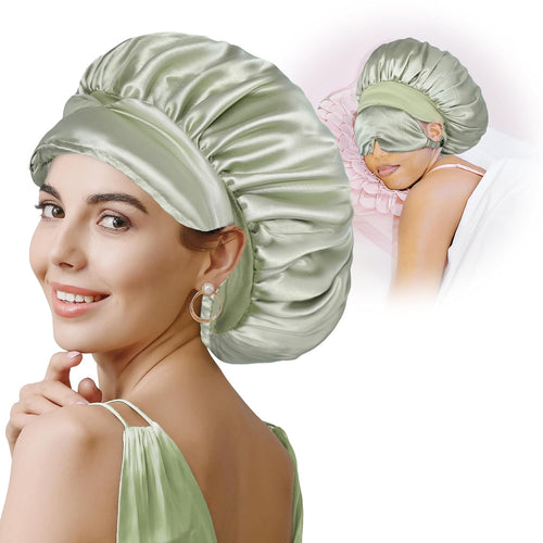 Silky Satin Bonnet with Eye Mask - BONNET QUEEN